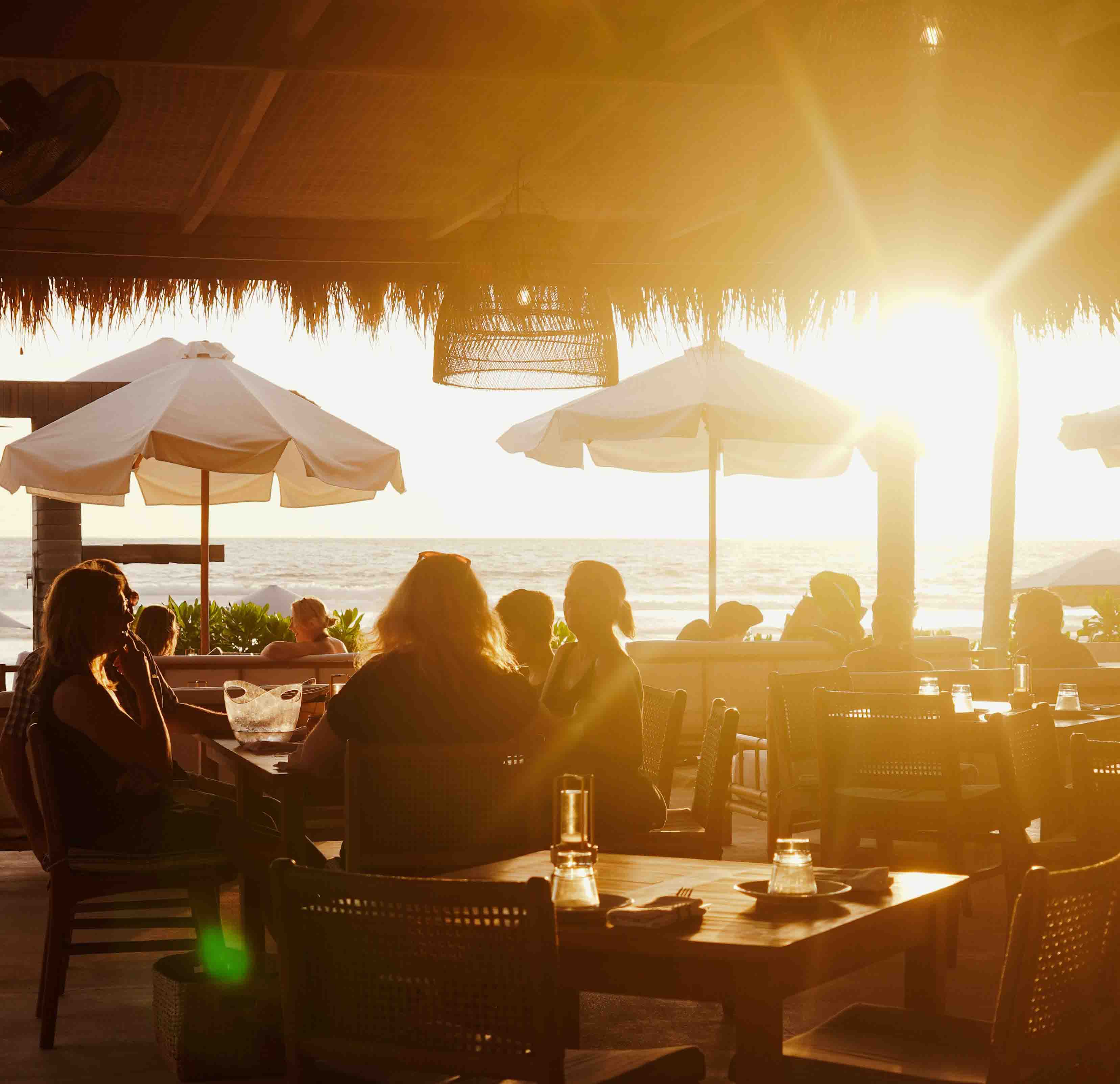 Svetara members enjoying a sunset rooftop dinner